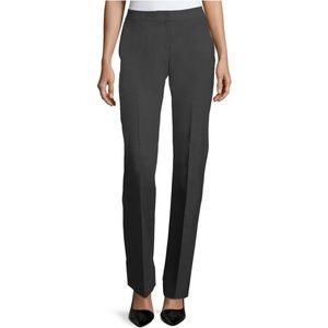 Lafayette 148 Barrow stretch wool straight leg pants trousers grey workwear